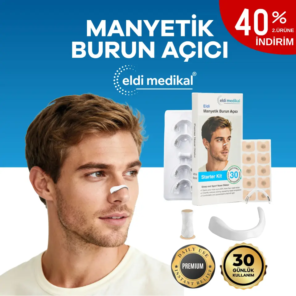 Eldi Manyetik Burun Açıcı Bandı - 30 Çift Beyaz Başlama Seti
