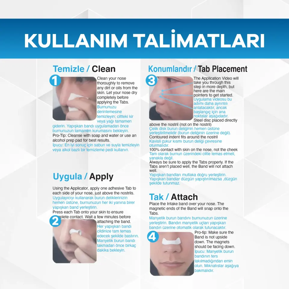 Eldi Manyetik Burun Açıcı Bandı - 30 Çift Beyaz Başlama Seti