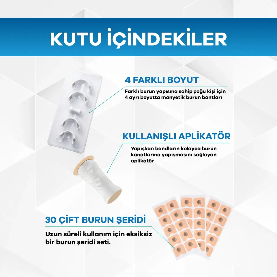 Eldi Manyetik Burun Açıcı Bandı - 30 Çift Beyaz Başlama Seti