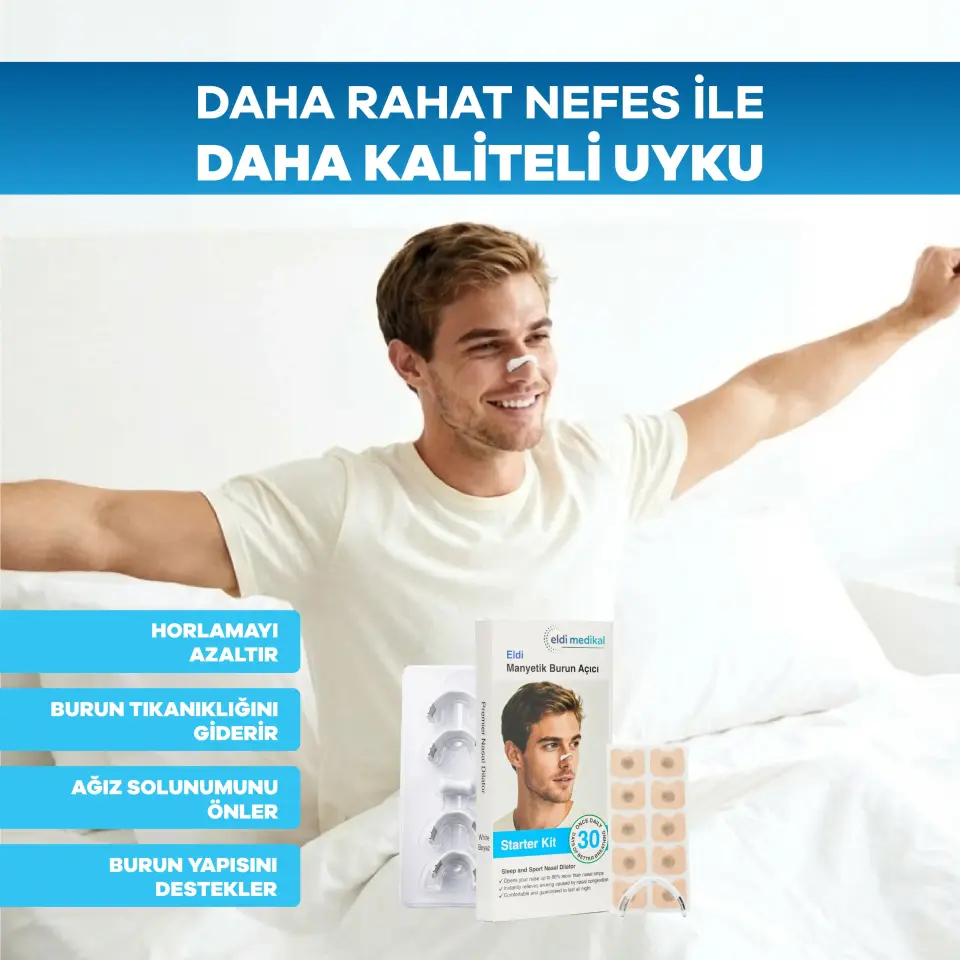 Eldi Manyetik Burun Açıcı Bandı - 30 Çift Beyaz Başlama Seti