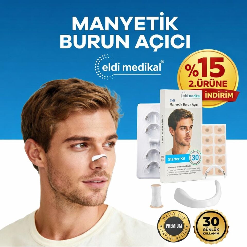 Eldi Manyetik Burun Açıcı Bandı - 30 Çift Beyaz Başlama Seti