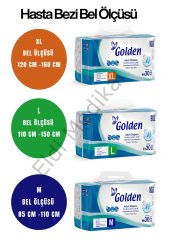 Golden Belbantlı Hasta Bezi - Ekstra Emici Tekstil Yüzeyli Yetişkin Bezi - Sızdırmaz Bariyerli, Koku Önleyici ve Islaklık Göstergeli (30 Adet)