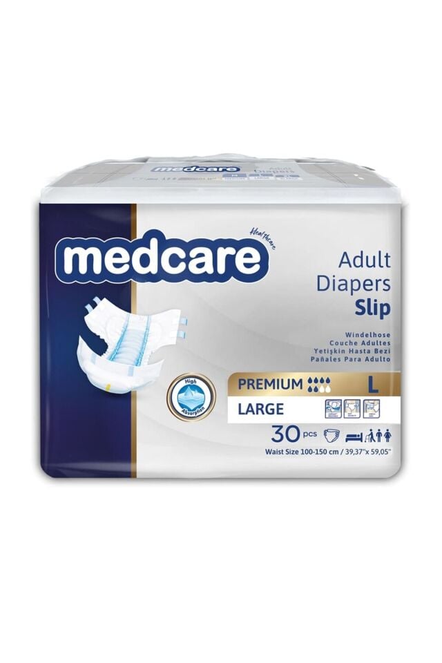 Medcare Yetişkin Bel Bantlı Hasta Bezi Large Premium (Büyük Boy) 30 Adet