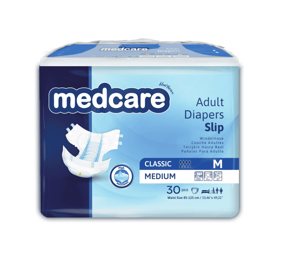 Medcare Yetişkin Bel Bantlı Hasta Bezi Medium Classic (Orta Boy) 30 Adet