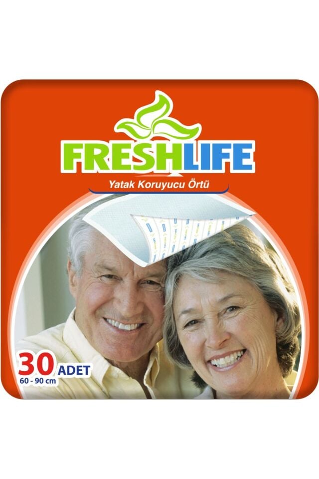 Freshlife Yatak Koruyucu Örtü 60x90 cm, Sıvı Geçirmez, Yüksek Emici, 30 Adet