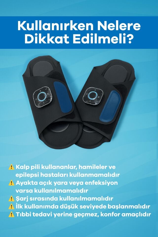 Eldi EMS Ayak Masaj Terliği - 7 Mod 15 Kademe - Yorgunluk Giderici Masaj Aleti