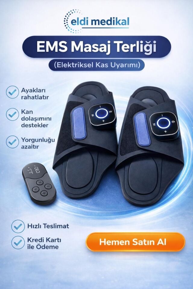 Eldi EMS Ayak Masaj Terliği - 7 Mod 15 Kademe - Yorgunluk Giderici Masaj Aleti