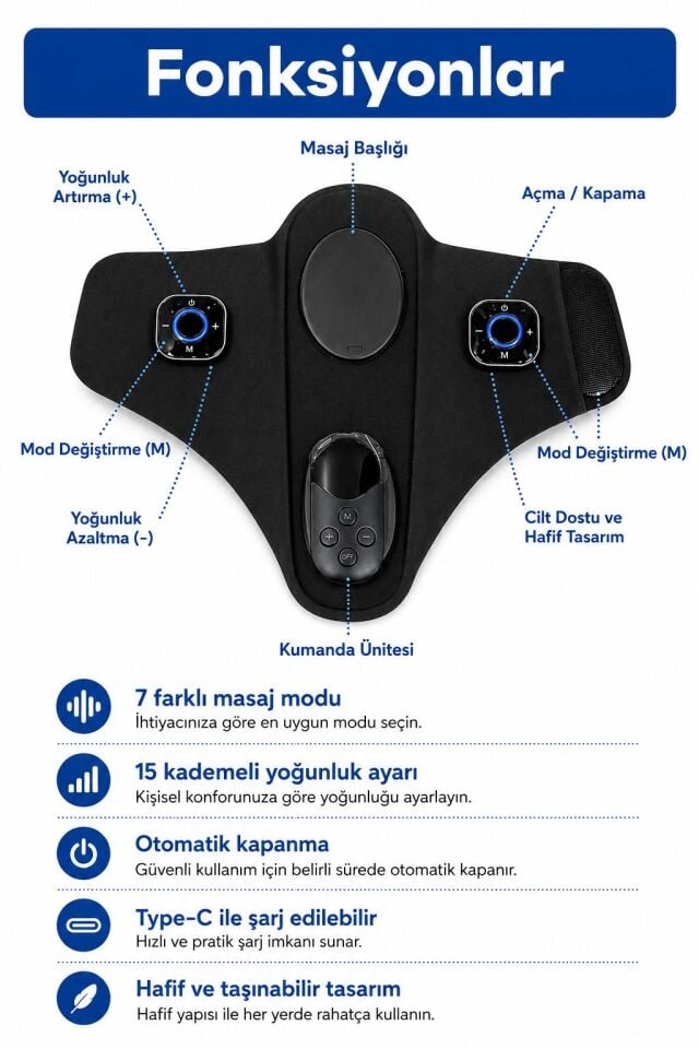 Eldi EMS Ayak Masaj Terliği - 7 Mod 15 Kademe - Yorgunluk Giderici Masaj Aleti