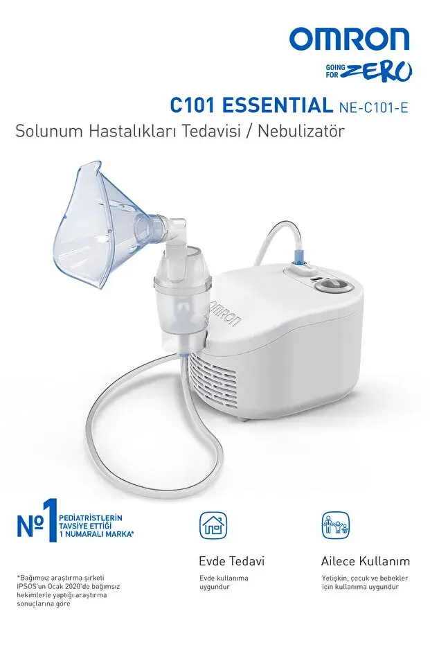 Omron C101 Essential Kompresörlü Nebulizatör (Ev Tipi Buhar Makinesi)