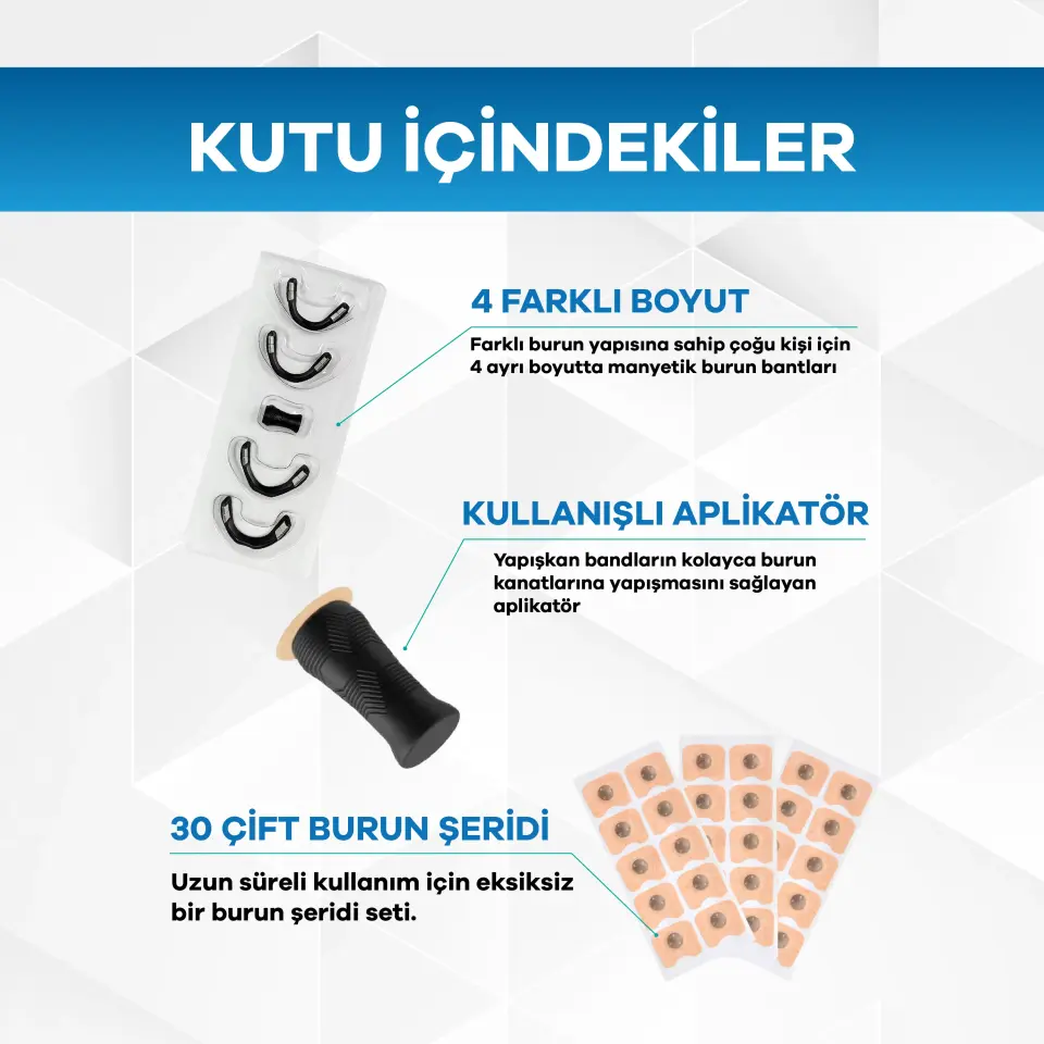 Eldi Manyetik Burun Açıcı Bandı - 30 Çift Siyah Başlama Seti