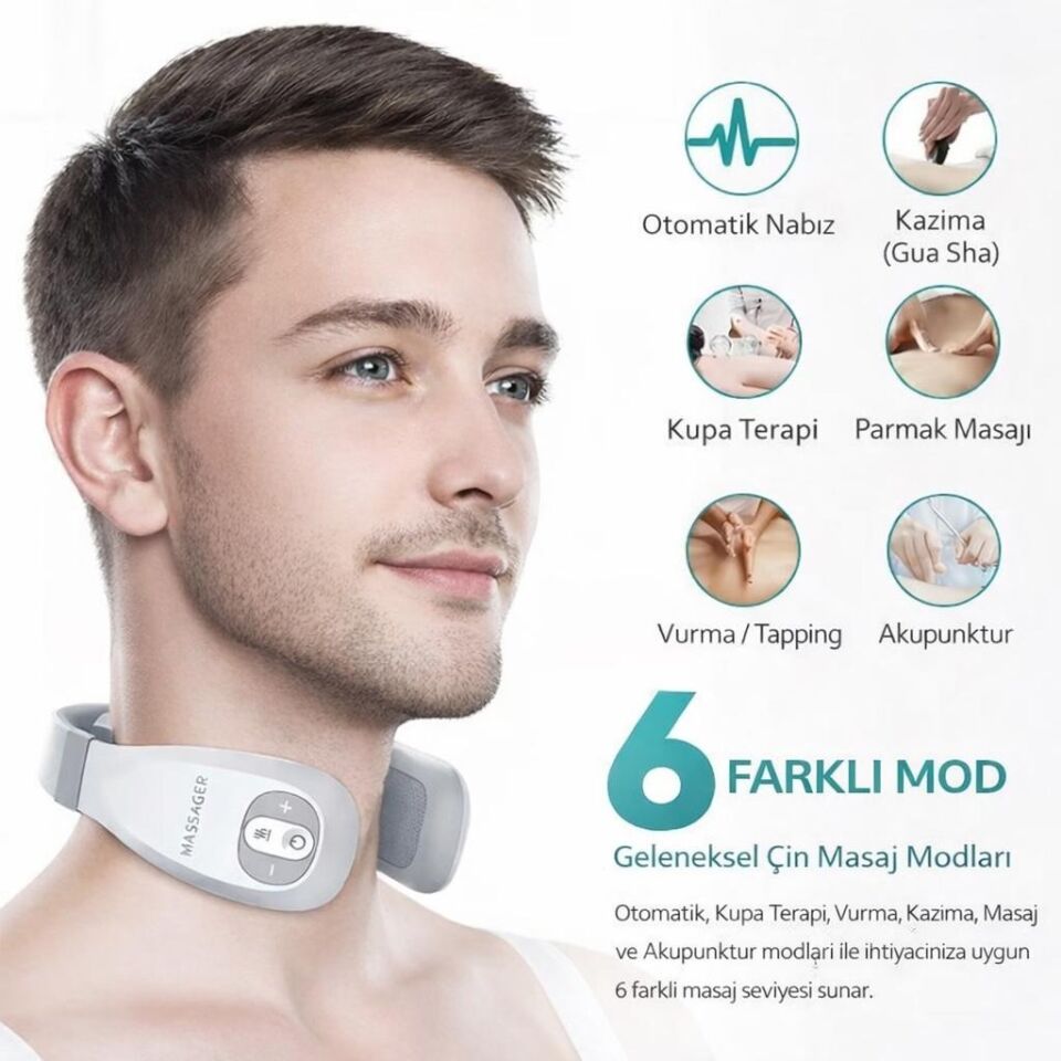 Eldi Akıllı Boyun Masaj Aleti - 6 Modlu Isıtmalı Wellness Teknolojisi