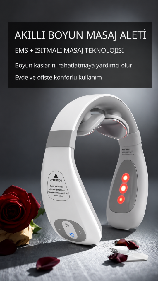 Eldi Akıllı Boyun Masaj Aleti - 6 Modlu Isıtmalı Wellness Teknolojisi