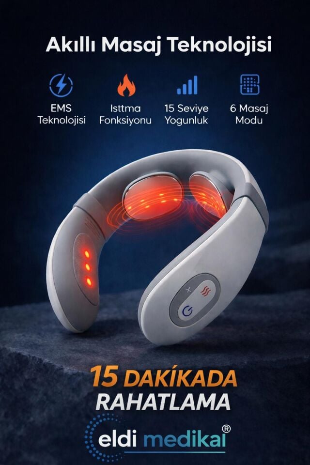 Eldi Akıllı Boyun Masaj Aleti - 6 Modlu Isıtmalı Wellness Teknolojisi